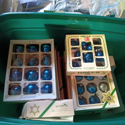 LOT 102B: Basement Finds- Vintage Christmas Bulbs w/ a Set of (7) Wreaths & Holiday Lights