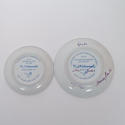 LOT 113L: Hummel Goebel Miniature Plates, Sugarfrosted Candle Holders & Set of (2) Collector's Club Keepsakes