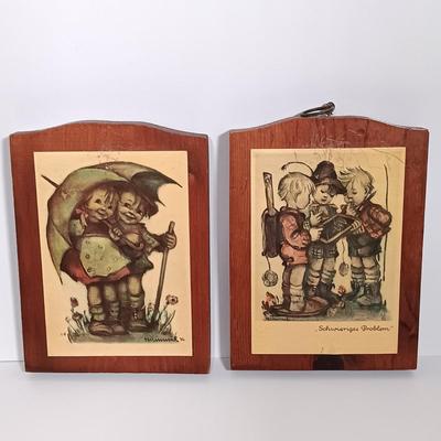 LOT 115L: Set of (7) Hummel Goebel Wood Wall Art Plaques