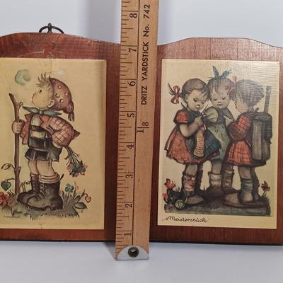 LOT 115L: Set of (7) Hummel Goebel Wood Wall Art Plaques