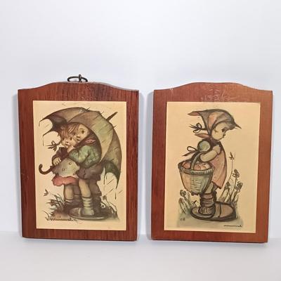 LOT 115L: Set of (7) Hummel Goebel Wood Wall Art Plaques
