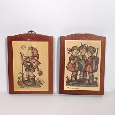 LOT 115L: Set of (7) Hummel Goebel Wood Wall Art Plaques