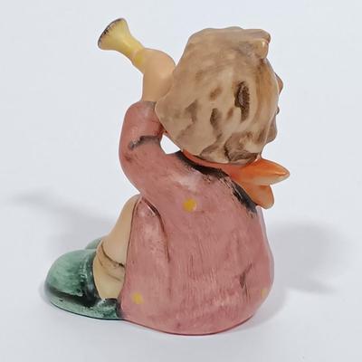 LOT 118L: Vintage Hummel Goebel Figurines Angel 'Joyous News' candle holder , 'Girl with Nosegay' candle holder &...
