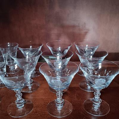 LOT 121L: Fostoria Crystal Etched Rose Glassware