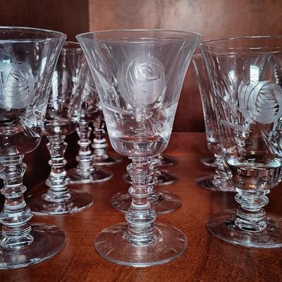 LOT 121L: Fostoria Crystal Etched Rose Glassware