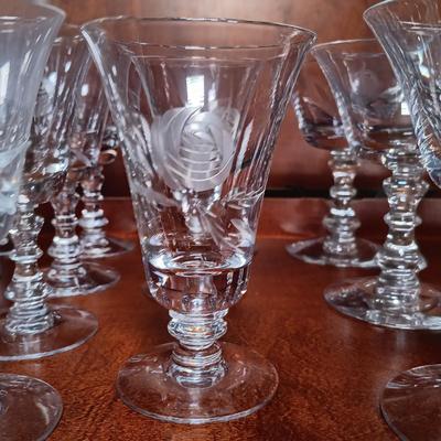 LOT 121L: Fostoria Crystal Etched Rose Glassware