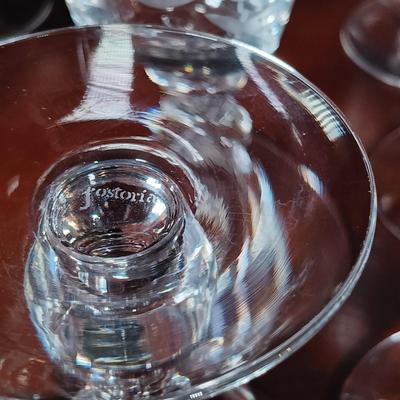 LOT 121L: Fostoria Crystal Etched Rose Glassware