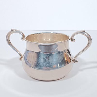 LOT 122L: Towle 770 Sterling Silver Creamer (76 Grams) and Sugar Bowl (78 Grams) w/ Sterling Silver Spoon (14 Grams) - 168 Grams Total