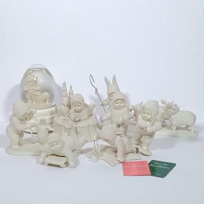 LOT 123L: Set of (8) Snowbabies- 'Don't Get Lost', 'I'll Teach You a Trick' & More
