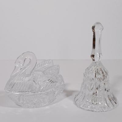 LOT 125L: Mayflower Pressed Glass Pitcher, Hazel Atlas Williamsport Punch Glasses, Plated Condiment Jar & More