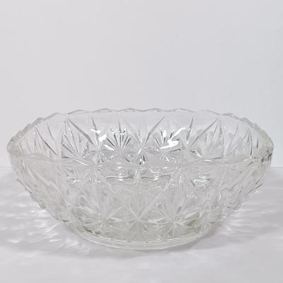 LOT 125L: Mayflower Pressed Glass Pitcher, Hazel Atlas Williamsport Punch Glasses, Plated Condiment Jar & More