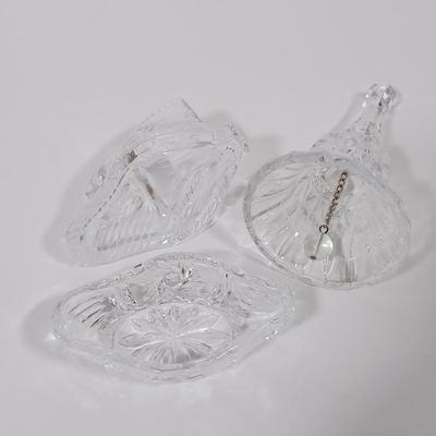LOT 125L: Mayflower Pressed Glass Pitcher, Hazel Atlas Williamsport Punch Glasses, Plated Condiment Jar & More