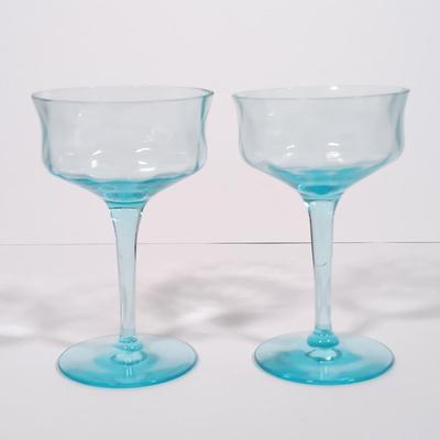 LOT 128L: Vintage Turquoise Blue Depression Glass Dishes