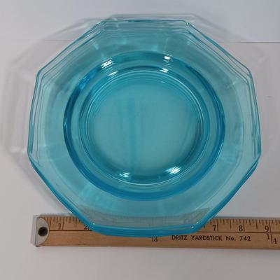 LOT 128L: Vintage Turquoise Blue Depression Glass Dishes