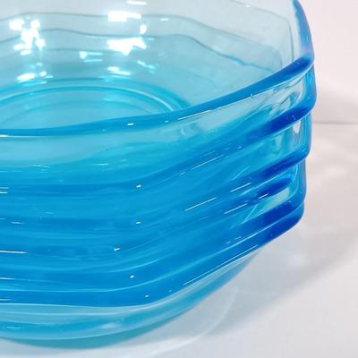 LOT 128L: Vintage Turquoise Blue Depression Glass Dishes