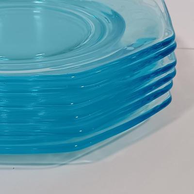 LOT 128L: Vintage Turquoise Blue Depression Glass Dishes
