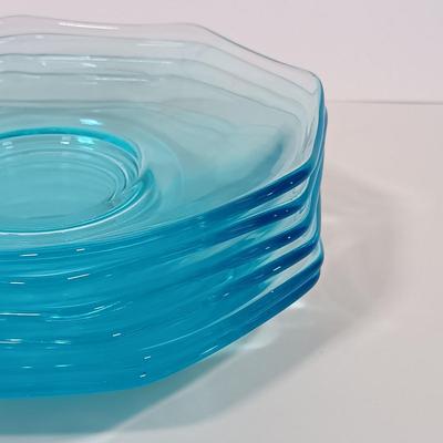 LOT 128L: Vintage Turquoise Blue Depression Glass Dishes