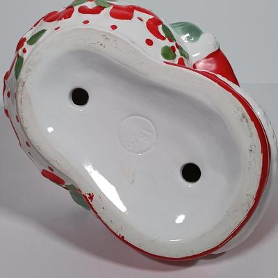 LOT 131L: Vintage World Bazaar Ceramic Santa Bowl with (3) Jasco Candle Holders