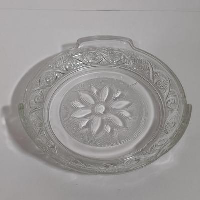LOT 133L: Vintage Sandwich Glass Punch Bowl & Cups