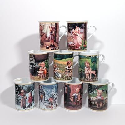 LOT 135L: The Danbury Mint Hummel Porcelain Calendar Mugs