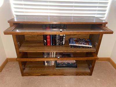 NICE SMALLER SIZED LEGAL BOOKCASE WITH BOOKS