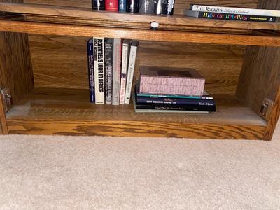 NICE SMALLER SIZED LEGAL BOOKCASE WITH BOOKS