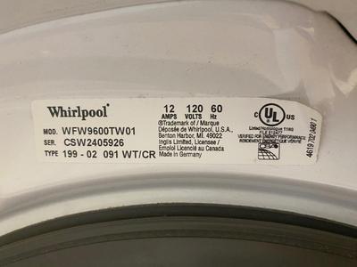 WHIRLPOOL DUET STEAM WASHING MACHINE AND PEDESTAL DRAWER