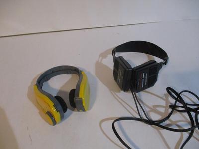 Vintage Palladium Stereo Headphone 3 Way System & Sportsman Headphones