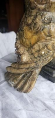 Vintage Italian Alabaster Wise Owl Sculpture Very Heavy Owl, made in Italy