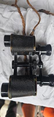 2 binoculars, WW II Hensoldt Artillerie 8X24, German, AND Vintage Paris Sportiere