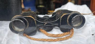 2 binoculars, WW II Hensoldt Artillerie 8X24, German, AND Vintage Paris Sportiere