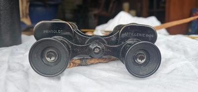 2 binoculars, WW II Hensoldt Artillerie 8X24, German, AND Vintage Paris Sportiere