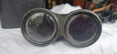 2 binoculars, WW II Hensoldt Artillerie 8X24, German, AND Vintage Paris Sportiere