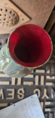 Wonderful Italian Filigrana Optic Swirl Murano Glass Vase 14" tall