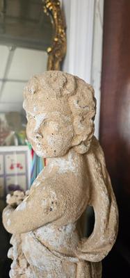 Very Heavy Spring Putto/ cherub Neoclassical Statue 18" tall