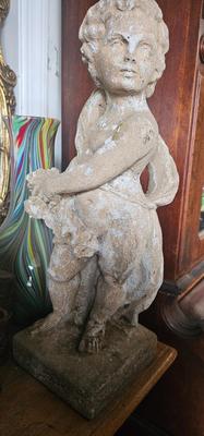 Very Heavy Spring Putto/ cherub Neoclassical Statue 18" tall
