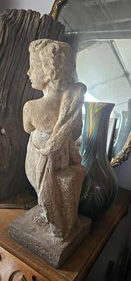 Very Heavy Spring Putto/ cherub Neoclassical Statue 18" tall