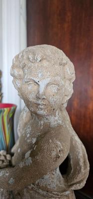 Very Heavy Spring Putto/ cherub Neoclassical Statue 18" tall