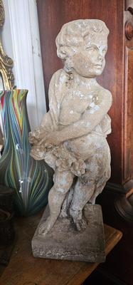 Very Heavy Spring Putto/ cherub Neoclassical Statue 18" tall