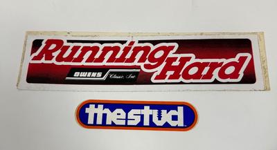 Sale Photo Thumbnail #253: Running Hard and the stud stickers, both in good condition.