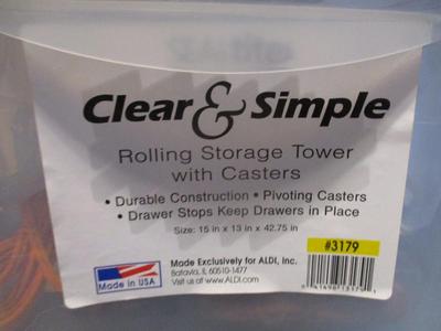 Clear & Simple Rolling Storage Tower With Casters & Crafts