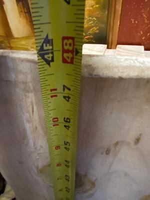 Whitewashed pine carved shelf