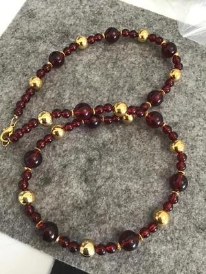 Red And Gold Vintage Fashion Necklace