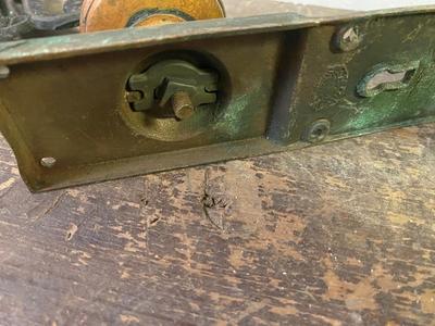 2 Vintage Brass 7 In. Plate Passage Door Knob Set