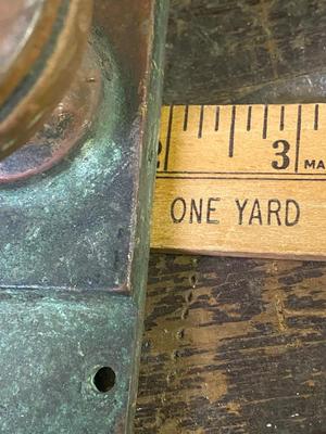 2 Vintage Brass 7 In. Plate Passage Door Knob Set