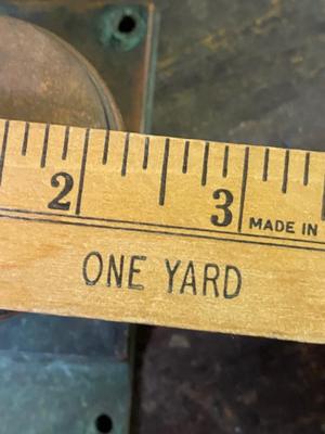 2 Vintage Brass 7 In. Plate Passage Door Knob Set