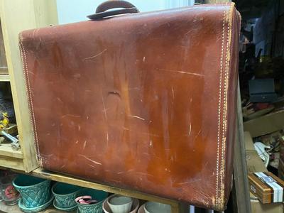 Hartmann Knocabout Brown Leather Suitcase Vintage