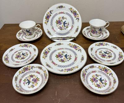 Sale Photo Thumbnail #109: In good previously owned condition.
Measurements: Salad Plates 8.25",  Saucer 5.75" , Teacups 3" High,