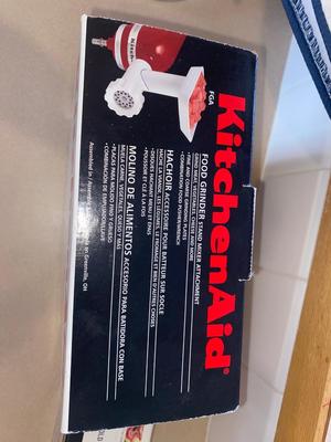 KITCHENAID MIXER MEAT GRINDER ATTACHMENT and PASTA MAKER PLATES