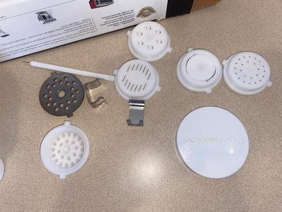 KITCHENAID MIXER MEAT GRINDER ATTACHMENT and PASTA MAKER PLATES